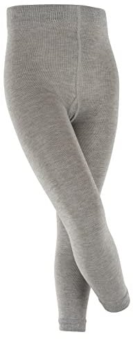 FALKE Active Warm K Le lana lisos 1 pieza, Leggings Unisex niños, Gris Mid Grey Melange 3530, 110-116