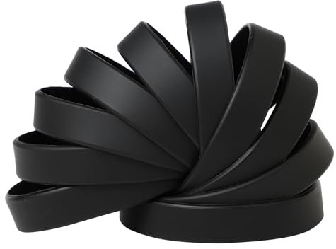 Plain Black Coloured Silicone Sports Arm Exercise Wristband Bracelets Rubber Wrist Bands Party Accessories For Men Women Boys Girls (Pack of 100)