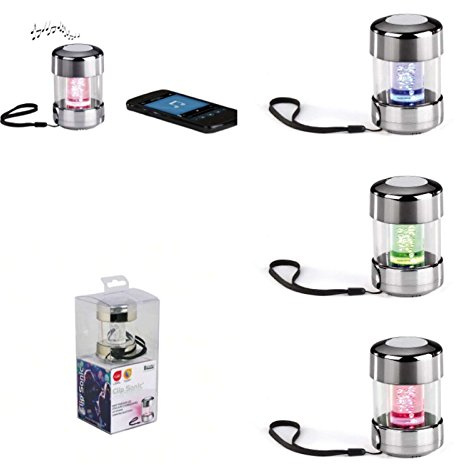 ClipSonic Kleiner Bluetooth Lautsprecher mit Mikrofon (Mini-Musik-Box mit LED-Farbwechsel, Freisprecheinrichtung fürs Handy, kompatibel für alle Smartphones)