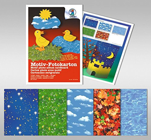 MOTIV-FOTOKARTON 300GR 23X33CM 10BL SORT