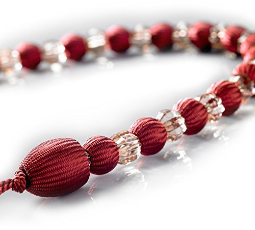 Alan Symonds Earle Beaded Rope Curtain Tie Back, Burgundy