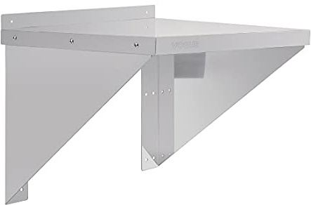 Vogue Microwave Shelf, Stainless Steel, Dimensions: 490(H) x 560(W) x 460(D)mm, Maximum Load: 35kg, Polished Finish, Flat Packed, CD550 | Supports up to 35kg load; polished finish wipes clean easily and arrives flat packed for rapid assembly.