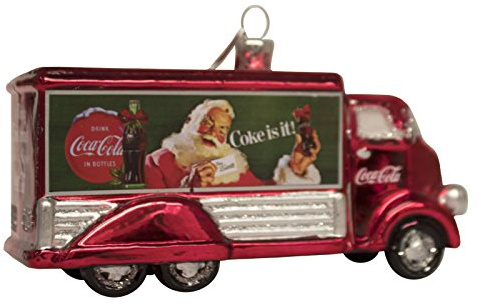 Kurt Adler Coca-Cola Glass Truck Ornament, 5-Inch