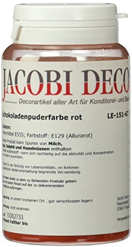 Cake Company fettlösliche Puder Farbe rot (1 x 25 g) | Ideal zum färben von Lebensmitteln | Metallic Effekt | 1er Pack