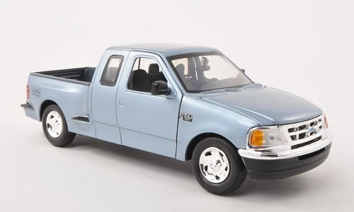 Ford F-150 XLT Flareside Supercab, met.-hell-blau, 2001, Modellauto, Fertigmodell, Motormax 1:24