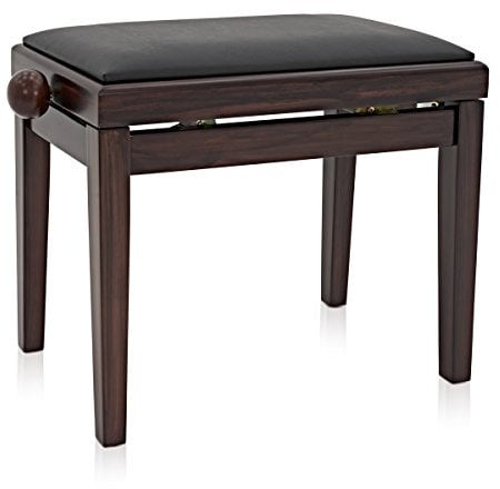 Höhenverstellbare Klavierbank von Gear4music Palisander-Look