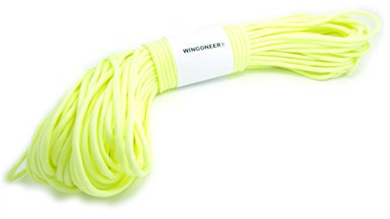 WINGONEER Leuchtend im Dunkeln, Fallschirmseil, 100 m, 7 Kern, 550 Paracord, Nylon, Strand, Paracord, Camping, 30 m (gelb)