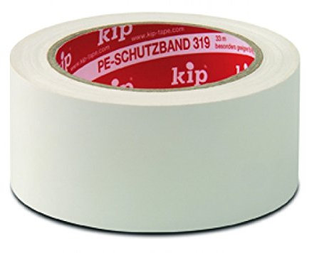kip PE-Schutzband 319-53 - Professionelles Abklebeband aus PE für Kunststoffuntergründe - weiß 30mmx33m