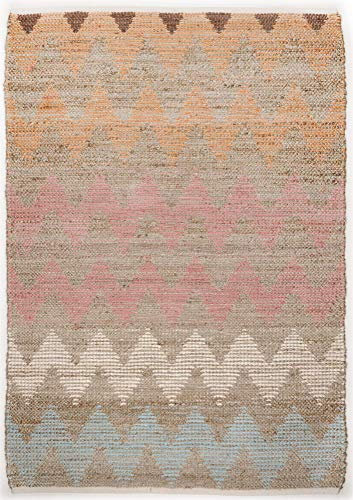 Handwebteppich | beidseitig verwendbar | nachhaltig aus 70% Jute + 30% Baumwolle |160 x 230 cm; Farbe: Natur Multi | Tom Tailor - Smooth Comfort