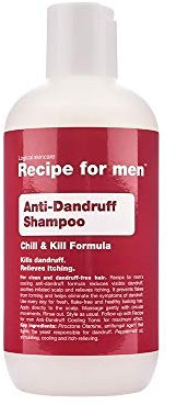 RECIPE FOR MEN Anti-Schuppen-Shampoo - kühlende Formel für schuppenfreies, gesundes Haar, beruhigt und entlastet die Kopfhaut, hergestellt in Schweden, 250 ml