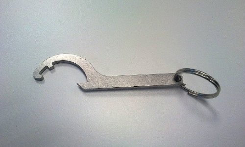 Flaschenöffner Feuerwehr Kupplungsschlüssel aus Metall, ca. 83 x 21 mm, mit Schlüsselring
