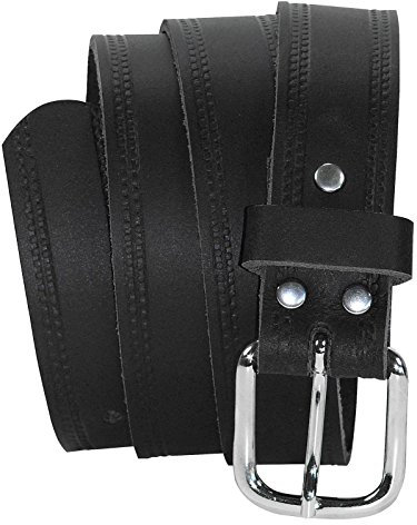 Harrys-Collection Ledergürtel 3 cm breit schwarz! Überlänge bis 180 cm, Schwarz, 130