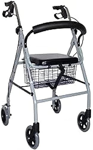 Days Tri Wheel Folding Walker withLoop and Lockable Brakes, Mobility Aid, Easy to Manoeuvre & Height Adjustable, For Eldery and Disabled Users, Chrome Plated