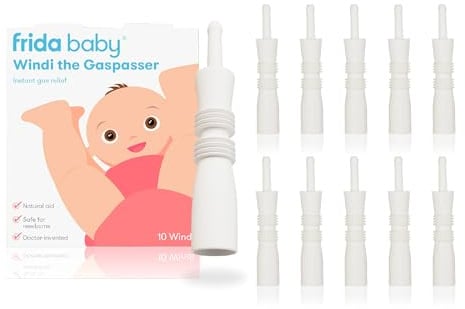 Frida Baby Windi Gas Passer, Baby Gas Relief, Made in USA, 100% Natural, Safe & Effective Instant Relief for Babies & Infants, 10ct