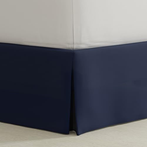 Bed Maker’s Never Lift Your Mattress Bed Skirt, Designed for Box Spring Beds, Split Corners, 14 Inch Drop Length, California King, Navy
