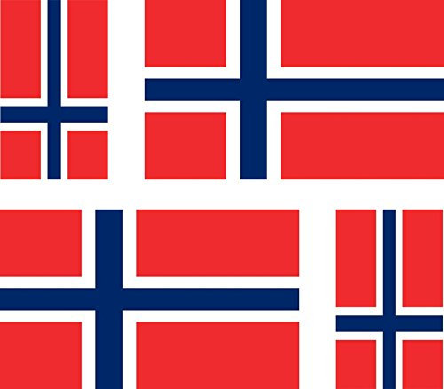Akachafactory 4 x Aufkleber Sticker Auto, Motorrad, Koffer pc norvegie Flagge Norwegen