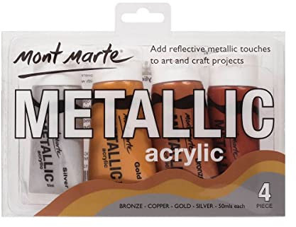 MONT MARTE PMHS0012 Acryl-Metallic-Farbe-Set, 50 ml, 4 Stück