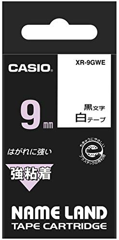 Casio EZ-Label Printer XR-9GWE Schriftband extra stark selbsthaftend 9 mm x 5,5 m schwarz auf weiß