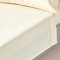 HOMESCAPES Luxus Bettlaken ohne Gummizug Creme-vanille 275x275 cm, Satin Baumwoll-Betttuch, Haustuch ägyptische Baumwolle