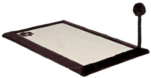 Trixie 4323 Kratzmatte mit Plüschrand, 70 × 45 cm, natur/braun