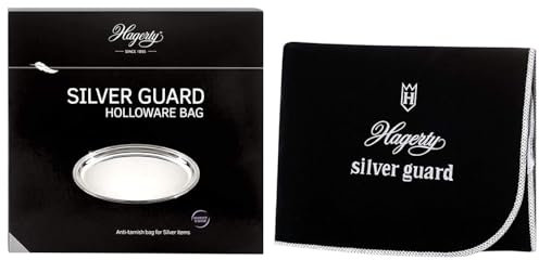 Hagerty Silver Guard Holloware Bag Tasche für Silber und Versilbertes 36 x 36 cm I Praktische Silber Aufbewahrung Tasche mit Anlaufschutz I Imprägnierte Samt Schutzhülle für Teller Tablett usw