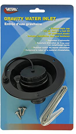 Valterra A01-2003BKVP Black Carded Gravity Water Inlet