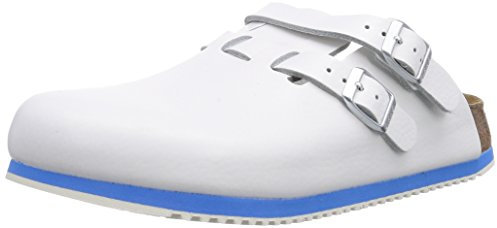 BIRKENSTOCK Kay Leder Softfootbed, Sabot Donna, Bianco, 40 EU