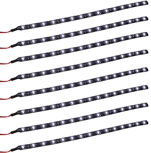 E Support™ 8 X Ruban Flexible Eclairage Lumi¨¨re blanc Etanche 30cm 15 LED 12V pour Voiture V¨¦hicule