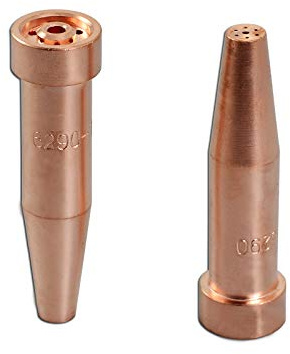 RIVERWELD Acetylen-Schneiddüsen 6290 Größe 1 & 6290-1 2 Stück | für Sauerstoff-Flammschneidbrenner aus Kupfer