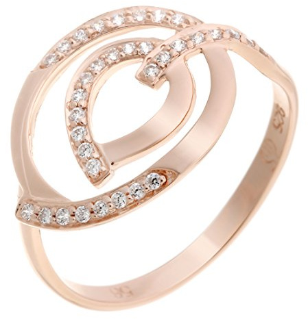 Orphelia Damen-Ring 925 Silber teilvergoldet Zirkonia transparent Brillantschliff ZR-7114/RG