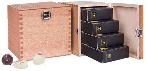 CHOCOLISSIMO Schokolade Geschenk - Pralinen Geschenk - 40 edle Pralinen im Holzschatzkästchen - Schokolade in edler Holzbox - Geschenk, Geschenkidee Weihnachten, Geburtstag, Frauen, Männer - Fabulous