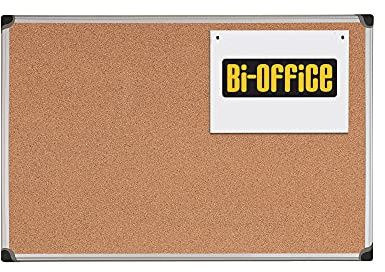 Bi-Office Korktafel Maya W, Mit Aluminiumrahmen, Hochwertige Naturkorkoberfläche, Pinnwand, 90 x 60 cm