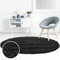ayshaggy Shaggy Teppich Hochflor Langflor Einfarbig Uni Schwarz Weich Flauschig Wohnzimmer, Größe: 200 x 200 cm Rund