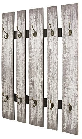 HAKU Möbel Wandgarderobe grau, MDF, Metall - Maße: B 65 cm x H 100 cm x T 9 cm, Style: Industrial