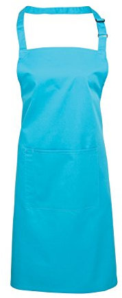 Schlichte Kochschürze mit Taschen, Erwachsene, Unisex, Baumwollmischgewebe, in verschiedenen Farben erhältlich, türkis