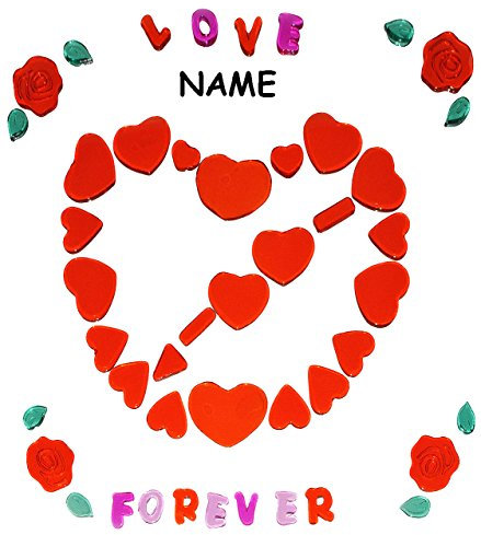 alles-meine.de GmbH 46 TLG. Set: Gel Sticker - Herzen - Love Forever/Liebe - incl. Name - z.B. für Gläser, Fenster, Glas, Spiegel - Badezimmer - wasserfest - selbstklebend ..