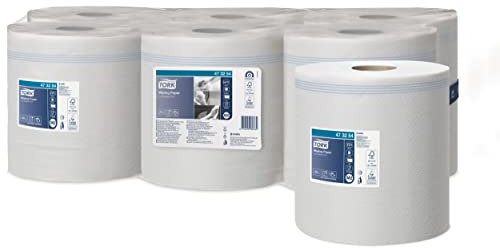 Tork 473254 Papier d'essuyage Universal - Blanc - 1 pli - lot de 6 rouleaux - 6 x 270 m - 35 x 19,8 cm