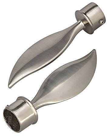 Victoria M. Gardinenstange Endstücke Endkappen Vorhangstange, Ø 16mm, Silber, 2er-Set, Endstück Flamme