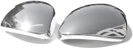 OMAC Spiegelkappen Spiegelabdeckung kompatibel mit Seat Alhambra 2010-2021 Edelstahl Silber 2tlg