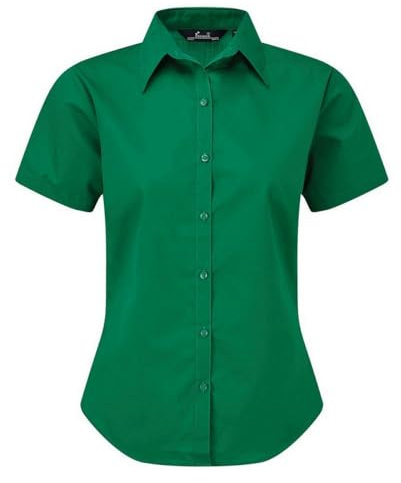 Premier Short Sleeve Poplin Blouse/Plain Work Shirt (26) (Emerald)