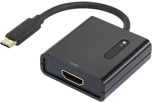 Renkforce RF-4472892 USB/HDMI Adapter [1x USB-C® Stecker - 1x HDMI-Buchse] Schwarz vergoldete Steckkontakte 15.00 cm