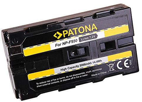 Patona NP- F550 Li-Ion Akku (2200mAh) für Sony - NP-F Mount, geeignet für Camcorder, LED Leuchten, Ringleuchten