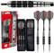 Harrows Black Jack Darts-Set mit Edelstahlspitze, 18 g, 20 g, 22 g und 24 g – inklusive Speedline-Schäften, Supergrip-Flights und Reiseetui (22g)