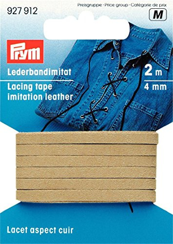 Prym 2 m x 4 mm Imitation Leather Lacing Tape, Beige