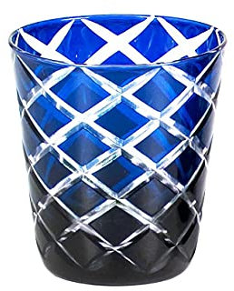 EDZARD Lot de 6 verres en cristal Dio, bleu, verre taillé à la main, hauteur 10 cm, capacité 0,23 l