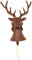 3 Stück Esschert Design Türglocke mit Klöppel, Türklingel mit Motiv Hirsch aus rötlichem Gusseisen, ca. 22 cm x 15 cm x 27 cm