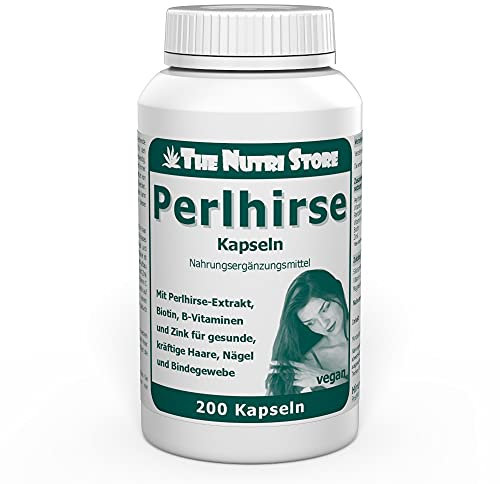 Perlhirse vegane Kapseln 200 Stk. - Für gesunde, kräftige Haare, Nägel und Bindegewebe