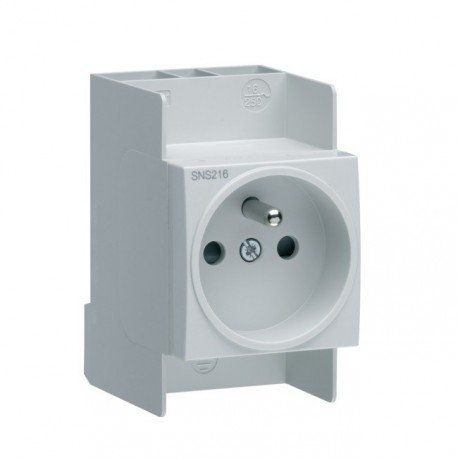 Enchufe modular Hager 16 A 2P + T sin tornillos – Hager – ref – sns216