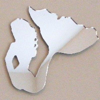 Wandspiegel Meerjungfrau, plastik, silber, 20 x 18 cm