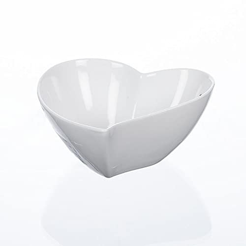 Sandra Rich 6er Set Porzellan Schale, Dekoschale Heart Herz D. 14cm H. 6cm weiß